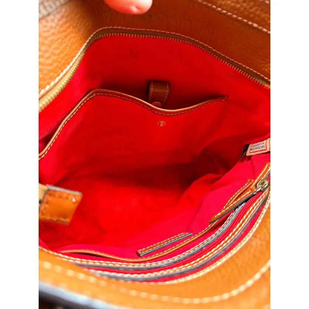Dooney & Bourke Pebble Grain Leather Tote Bag Cognac Brown